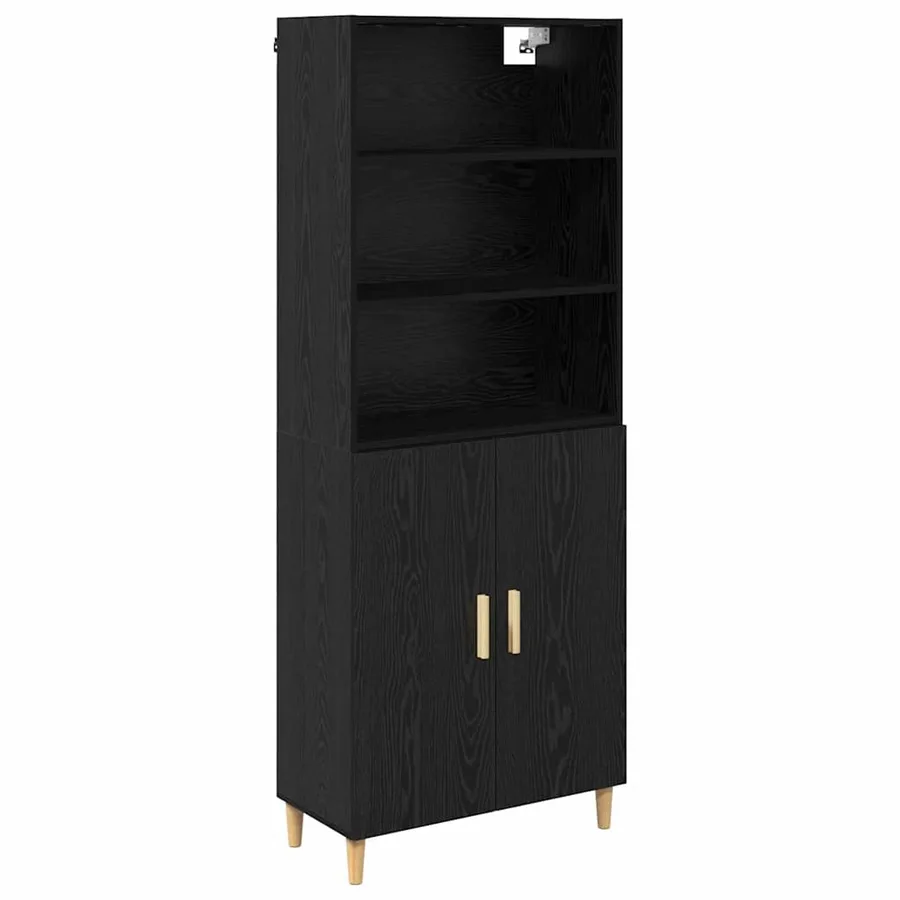 Haut Armoire Chêne noir 69,5 x 32,5 x 180 cm Bois d'ingénierie - 2