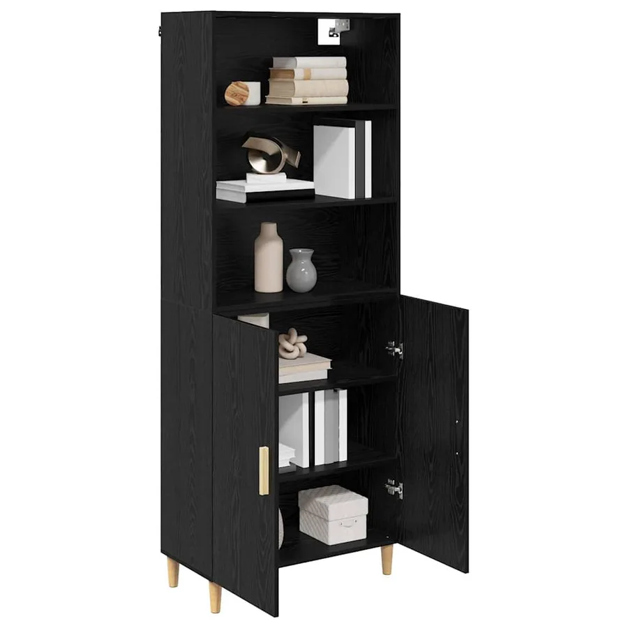Haut Armoire Chêne noir 69,5 x 32,5 x 180 cm Bois d'ingénierie - 3