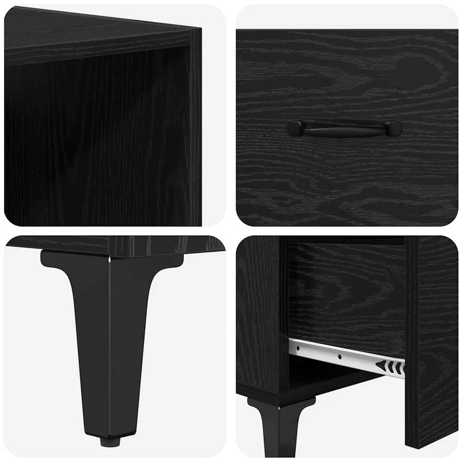 Haut Armoire Chêne noir 69,5 x 34 x 180 cm Bois d'ingénierie - 11