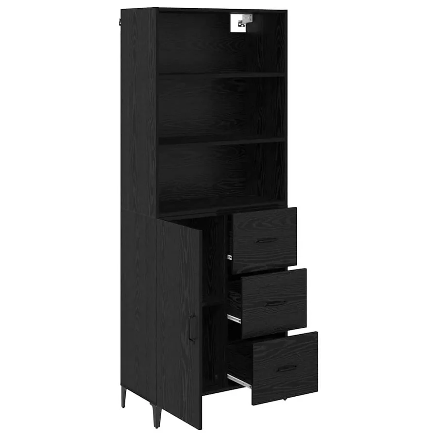 Haut Armoire Chêne noir 69,5 x 34 x 180 cm Bois d'ingénierie - 5