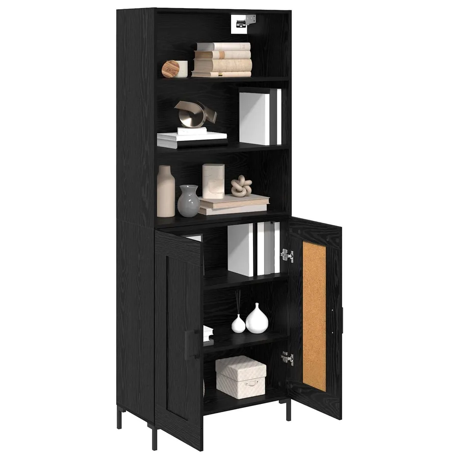 Haut Armoire Chêne noir 69,5 x 34 x 180 cm Bois d'ingénierie - 3