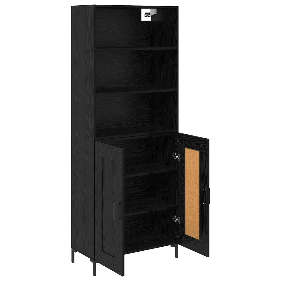 Haut Armoire Chêne noir 69,5 x 34 x 180 cm Bois d'ingénierie - 5