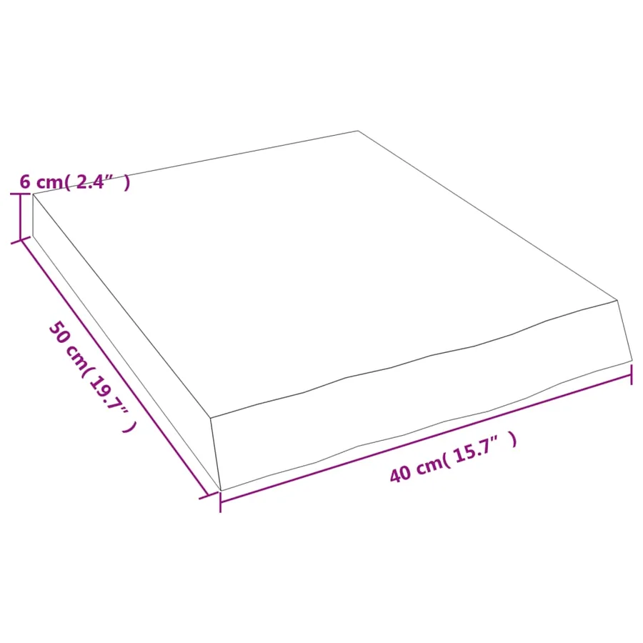 Étagère murale 40x50x(2-6) cm bois de chêne massif non traité - 9