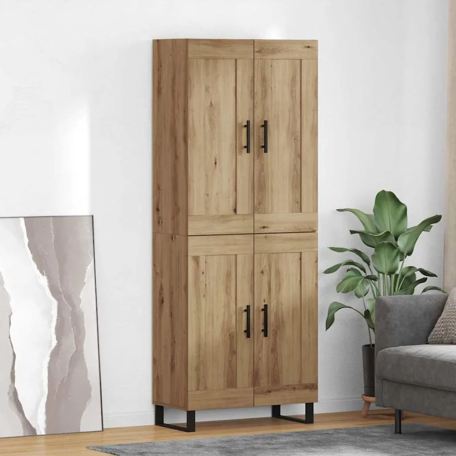 Haut Armoire 2 pcs Chêne artisanal 69,5 x 34 x 180 cm