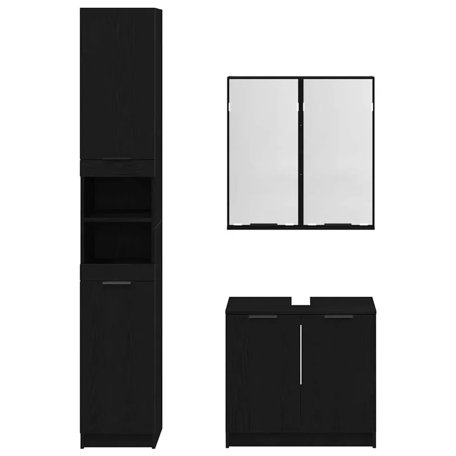 Ensemble de Meubles de Salle de Bain 3 pcs Chêne noir - 9