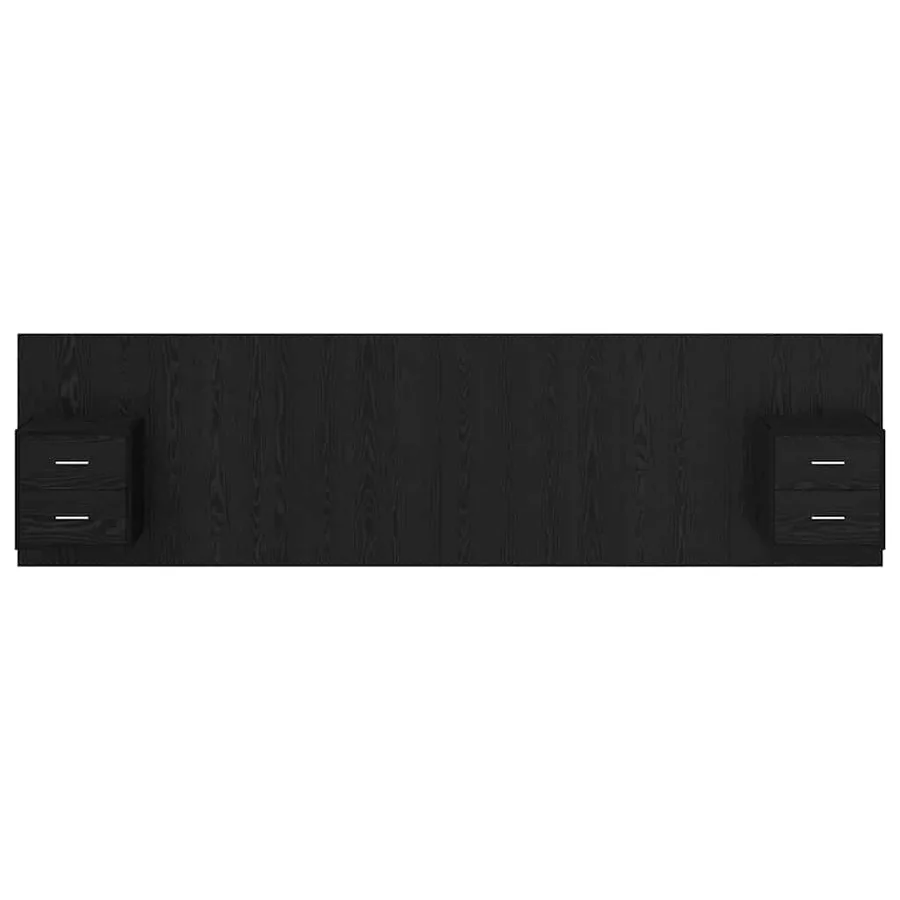 Tête de lit avec armoire 3 pcs Chêne noir Bois d'ingénierie - 7