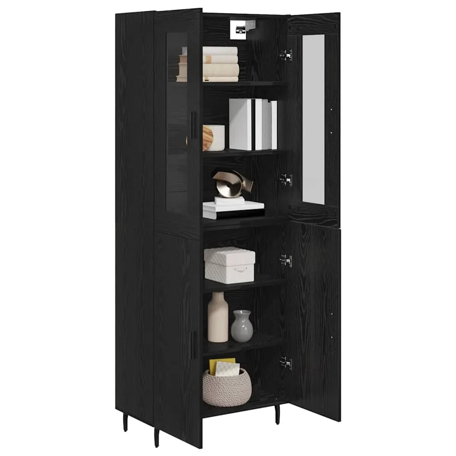 Haut Armoire 2 pcs Chêne noir Bois d'ingénierie - 3