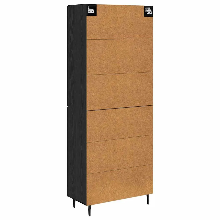 Haut Armoire 2 pcs Chêne noir Bois d'ingénierie - 8