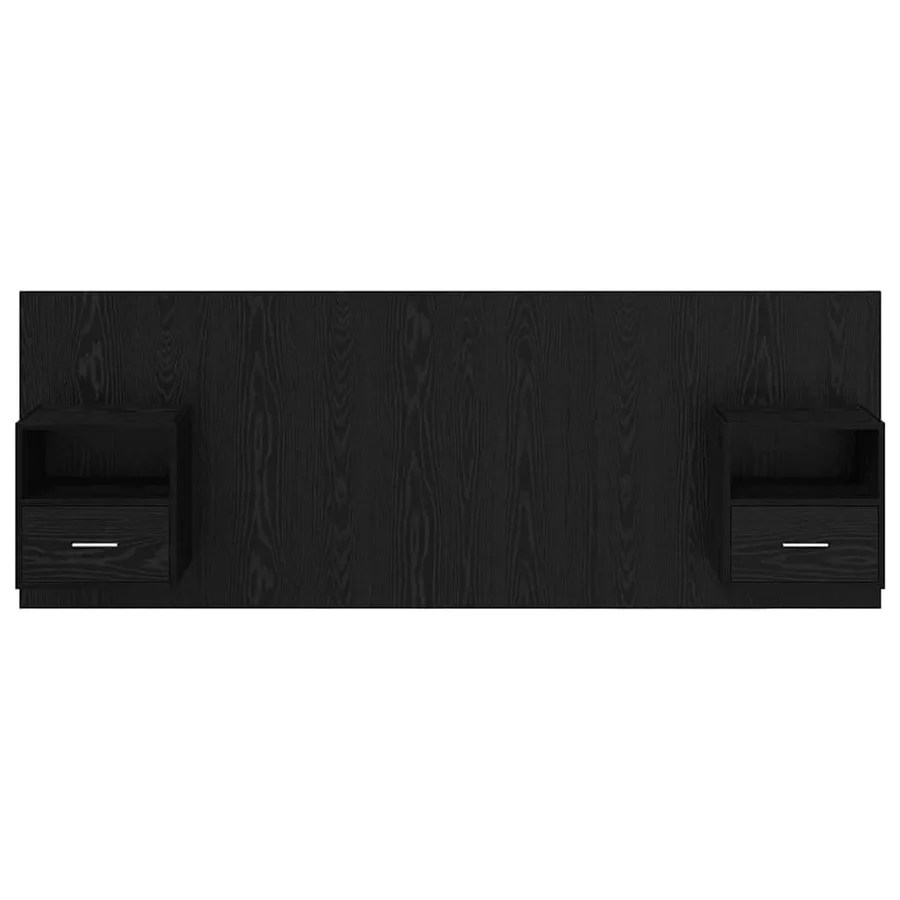 Tête de lit avec armoire 3 pcs Chêne noir Bois d'ingénierie - 7