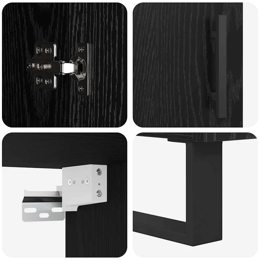 Haut Armoire 2 pcs Chêne noir 69,5 x 34 x 180 cm - 11
