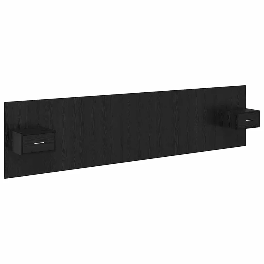 Tête de lit avec armoire 3 pcs Chêne noir Bois d'ingénierie - 2