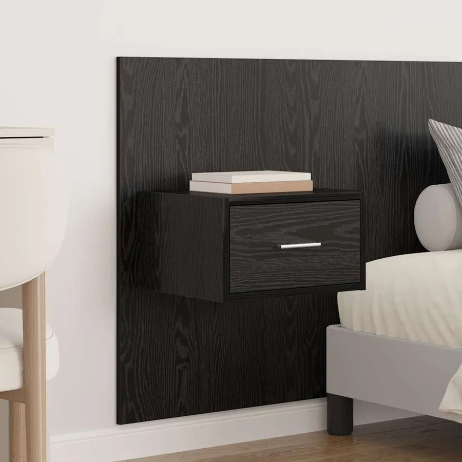 Tête de lit avec armoire 3 pcs Chêne noir Bois d'ingénierie - 4