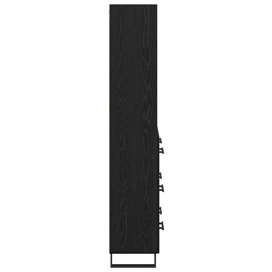 Haut Armoire avec tiroir 2 pcs Chêne noir Bois d'ingénierie - 9