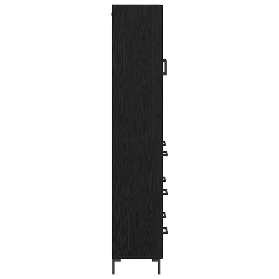 Haut Armoire avec tiroir 2 pcs Chêne noir Bois d'ingénierie - 9