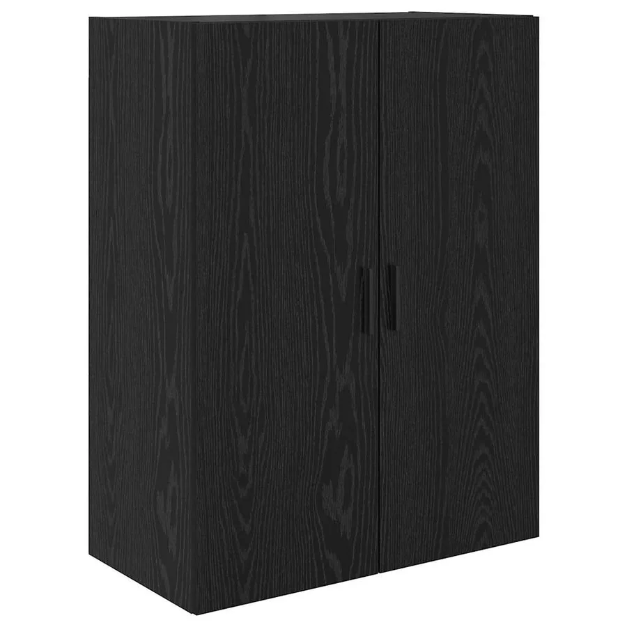 Haut Armoire 2 pcs Chêne noir Bois Aggloméré et Verre - 7