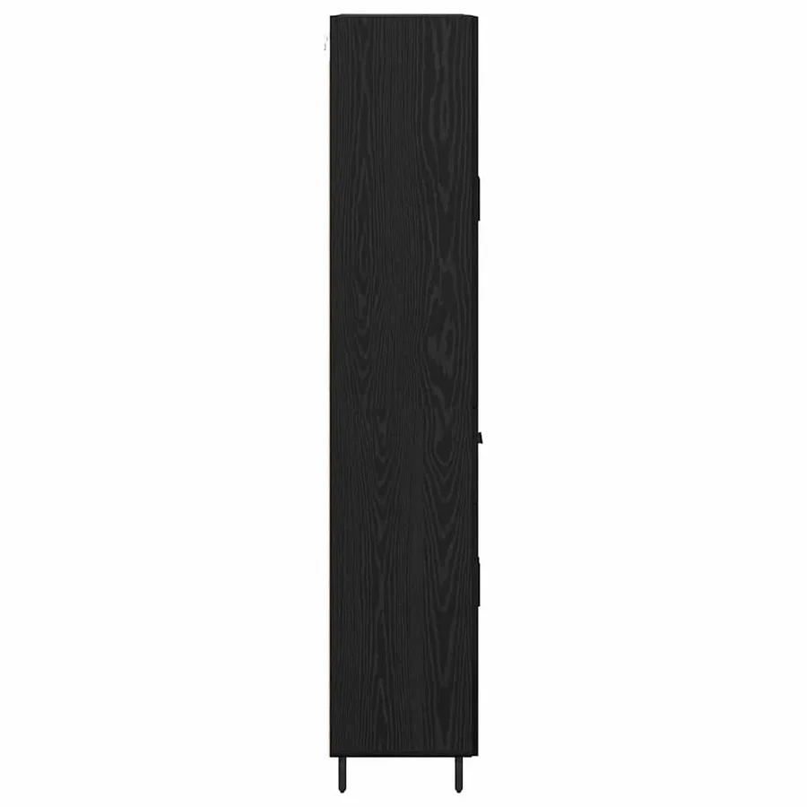 Haut Armoire 2 pcs Chêne noir Bois Aggloméré et Verre - 9