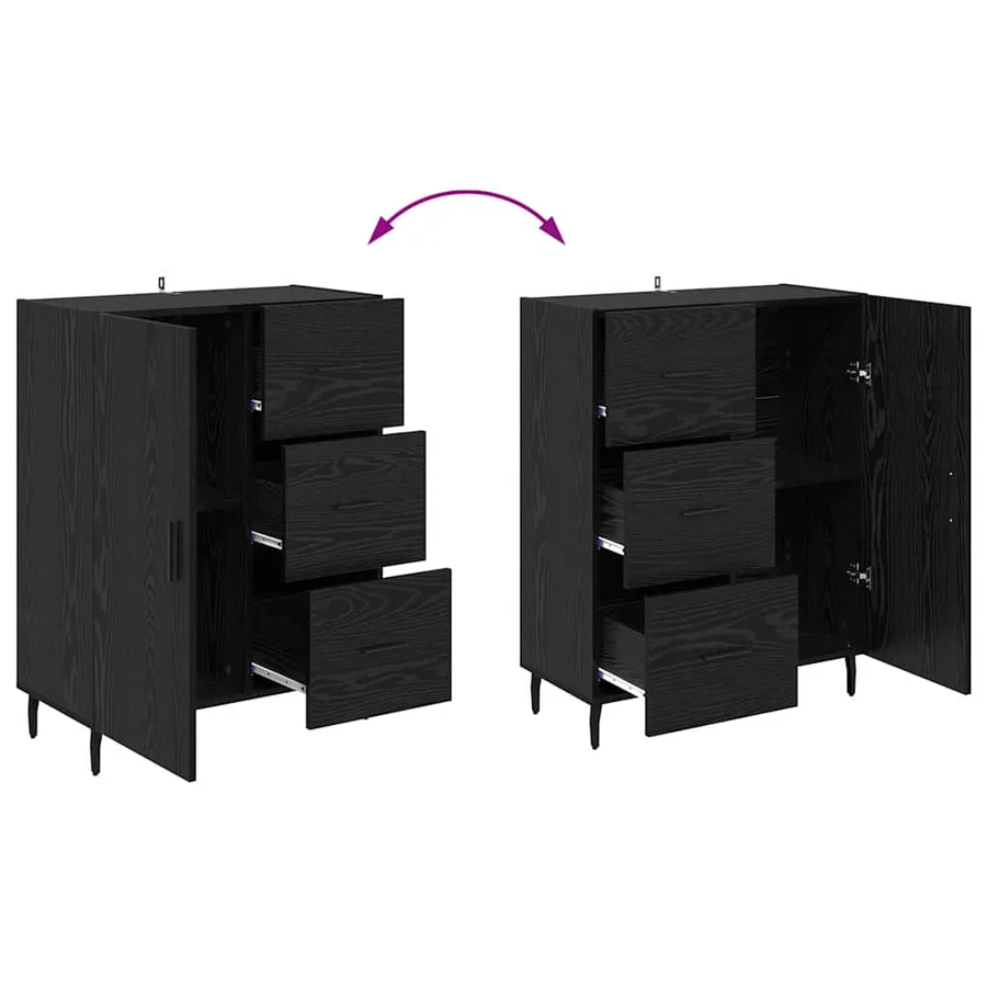 Haut Armoire avec tiroir Chêne noir 69,5 x 34 x 180 cm - 13