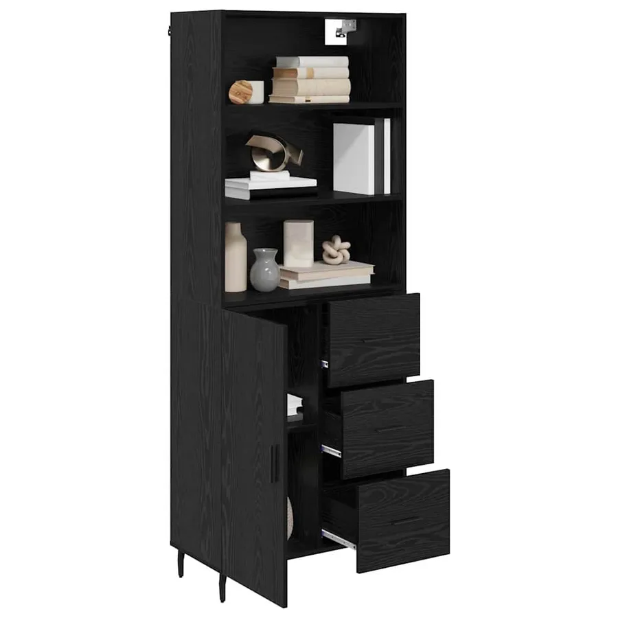 Haut Armoire avec tiroir Chêne noir 69,5 x 34 x 180 cm - 3