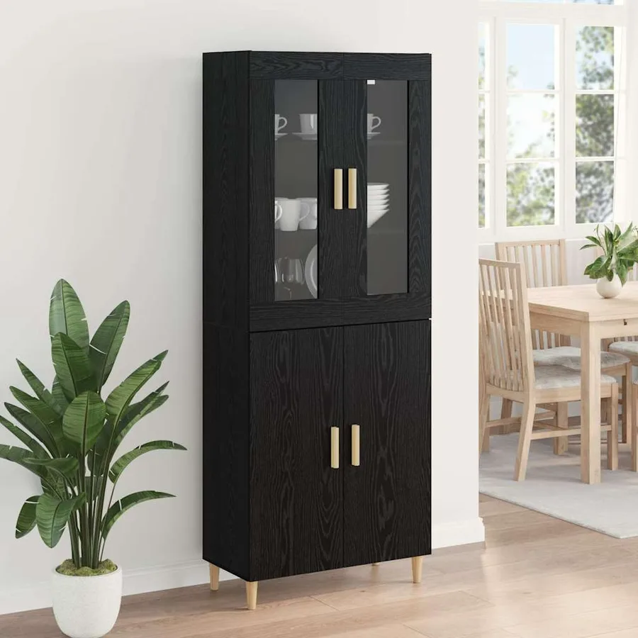 Haut Armoire Chêne noir 69,5 x 34 x 180 cm - 4