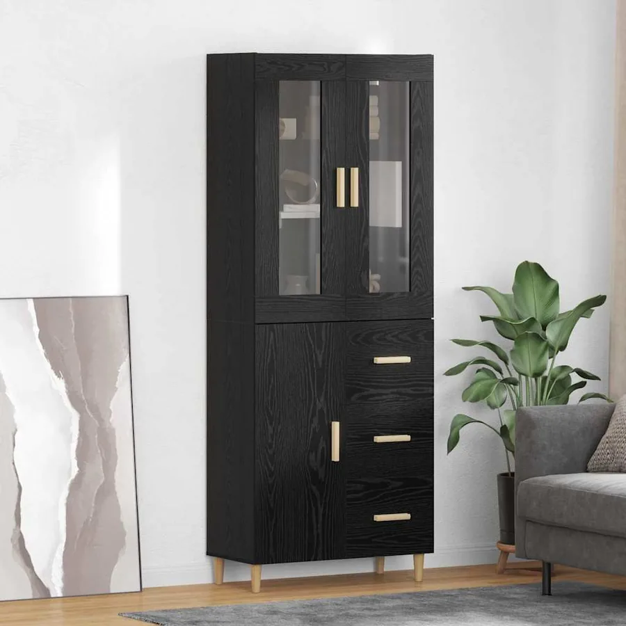 Haut Armoire Chêne noir 34,5 x 34 x 180 cm Bois d'ingénierie