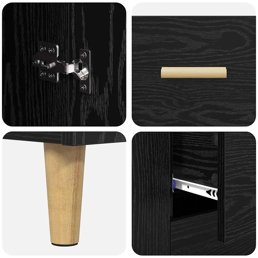 Haut Armoire Chêne noir 34,5 x 34 x 180 cm Bois d'ingénierie - 11