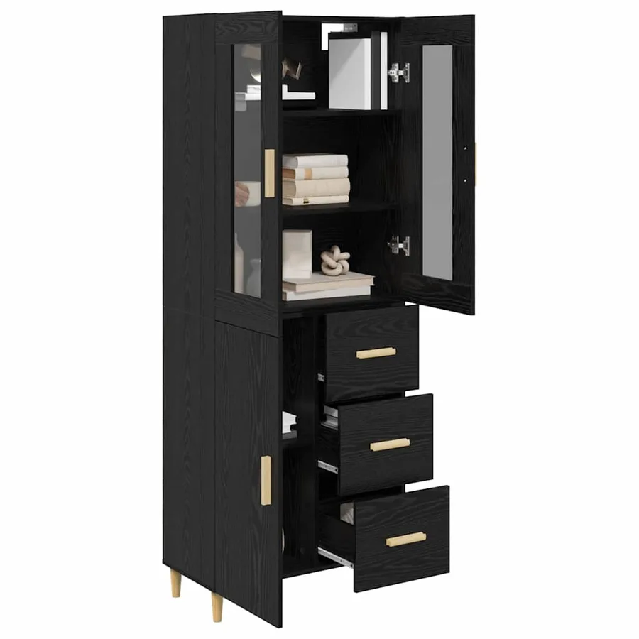 Haut Armoire Chêne noir 34,5 x 34 x 180 cm Bois d'ingénierie - 3