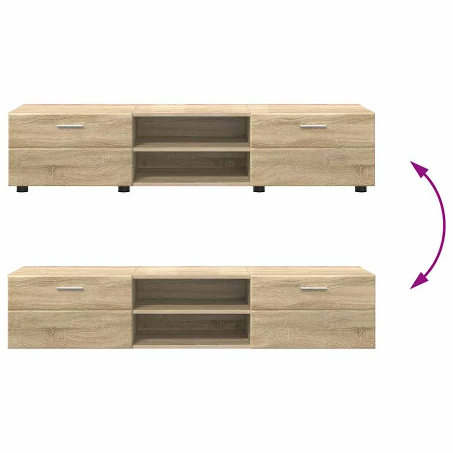 Ensemble meuble TV FLORIN 3 pcs Chêne Sonoma Bois d'ingénierie - 12