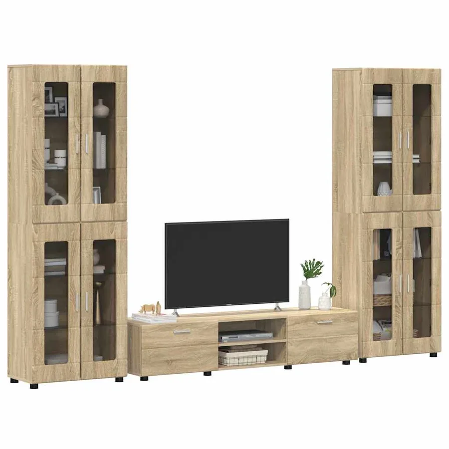 Ensemble meuble TV FLORIN 3 pcs Chêne Sonoma Bois d'ingénierie - 3