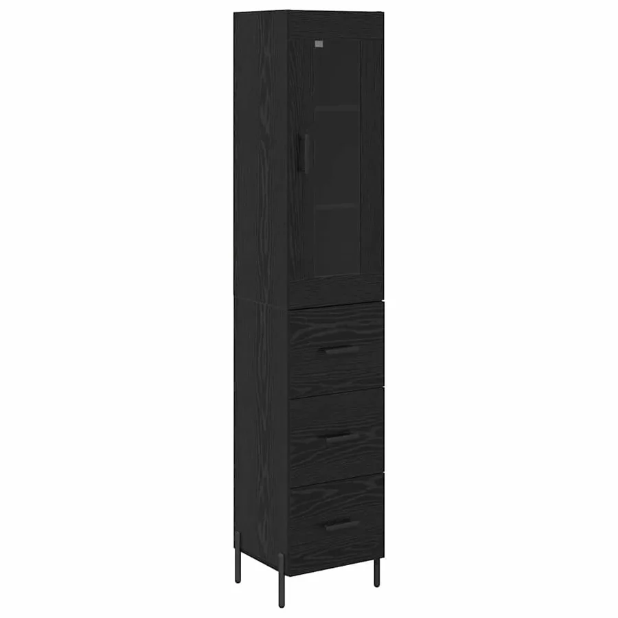 Haut Armoire Chêne noir 34,5 x 34 x 180 cm Bois d'ingénierie - 2