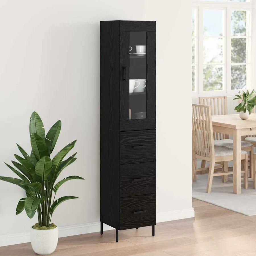 Haut Armoire Chêne noir 34,5 x 34 x 180 cm Bois d'ingénierie - 4
