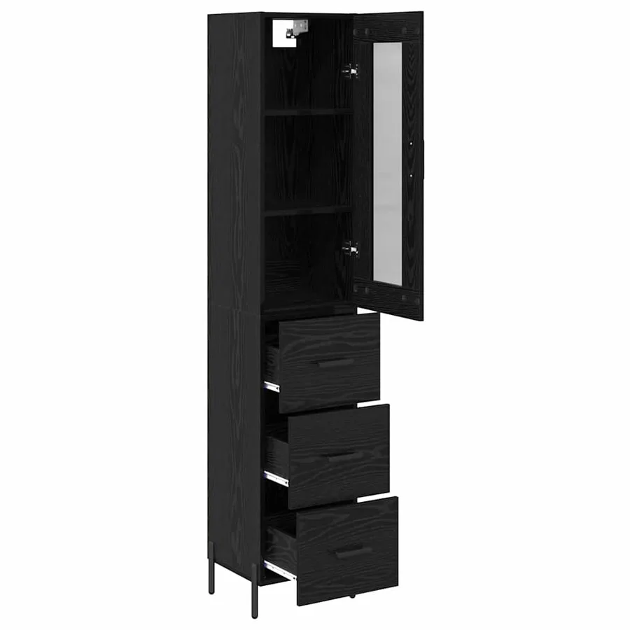 Haut Armoire Chêne noir 34,5 x 34 x 180 cm Bois d'ingénierie - 5