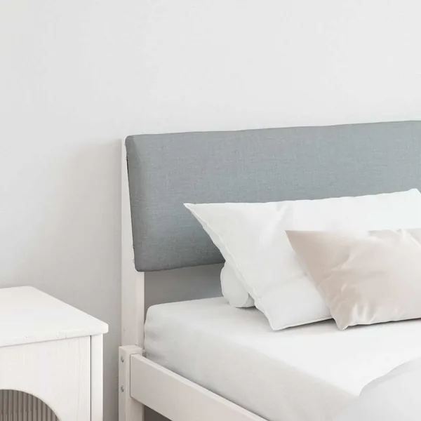 Tête de lit capitonnée Gris clair 200 cm Pin massif
