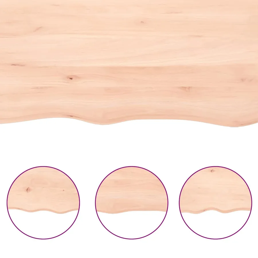 Étagère murale 40x10x6 cm bois de chêne massif non traité - 5