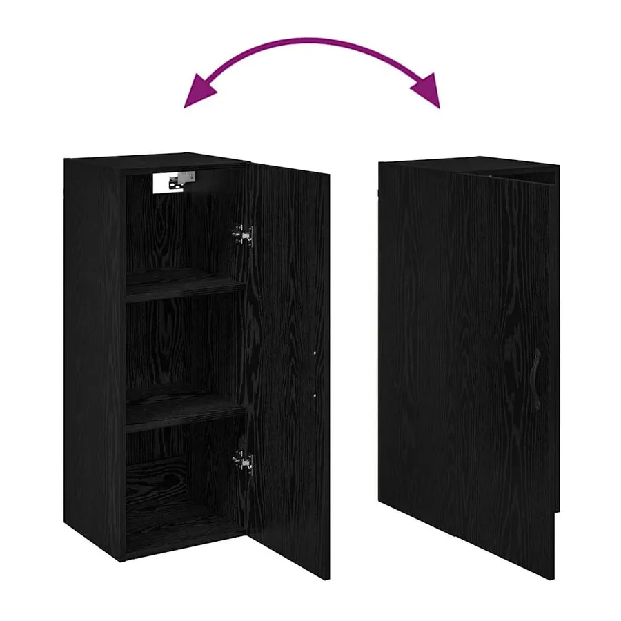 Meuble mural Chêne noir 34,5 x 34 x 90 cm Bois d'ingénierie - 10