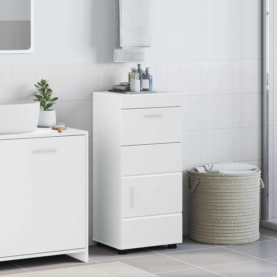 Ensemble d'armoire de salle de bain TULUM Blanc brillant