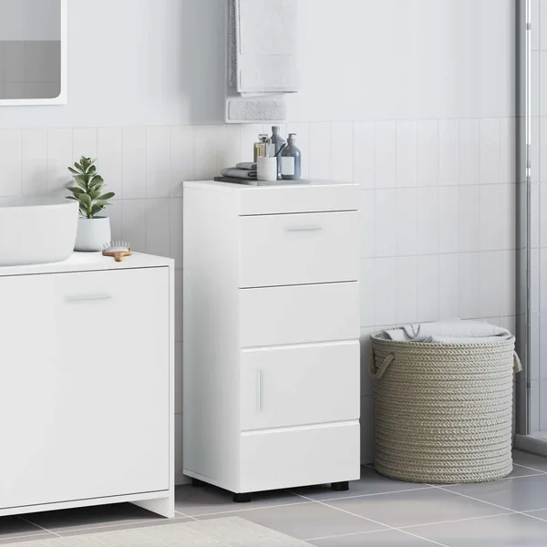 Ensemble d'armoire de salle de bain TULUM Blanc brillant