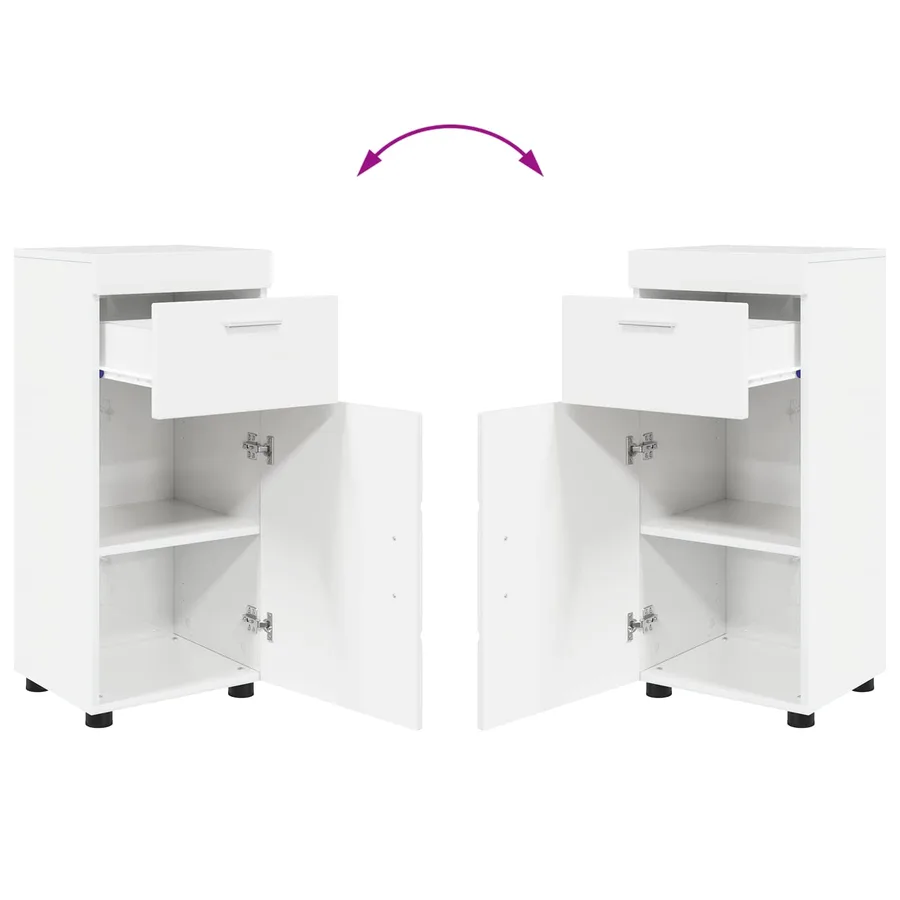 Ensemble d'armoire de salle de bain TULUM Blanc brillant - 13