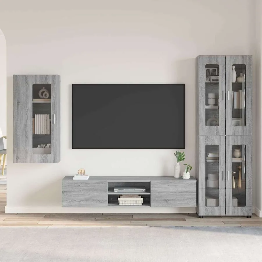 Ensemble meuble TV FLORIN 3 pcs Gris Sonoma Bois d'ingénierie