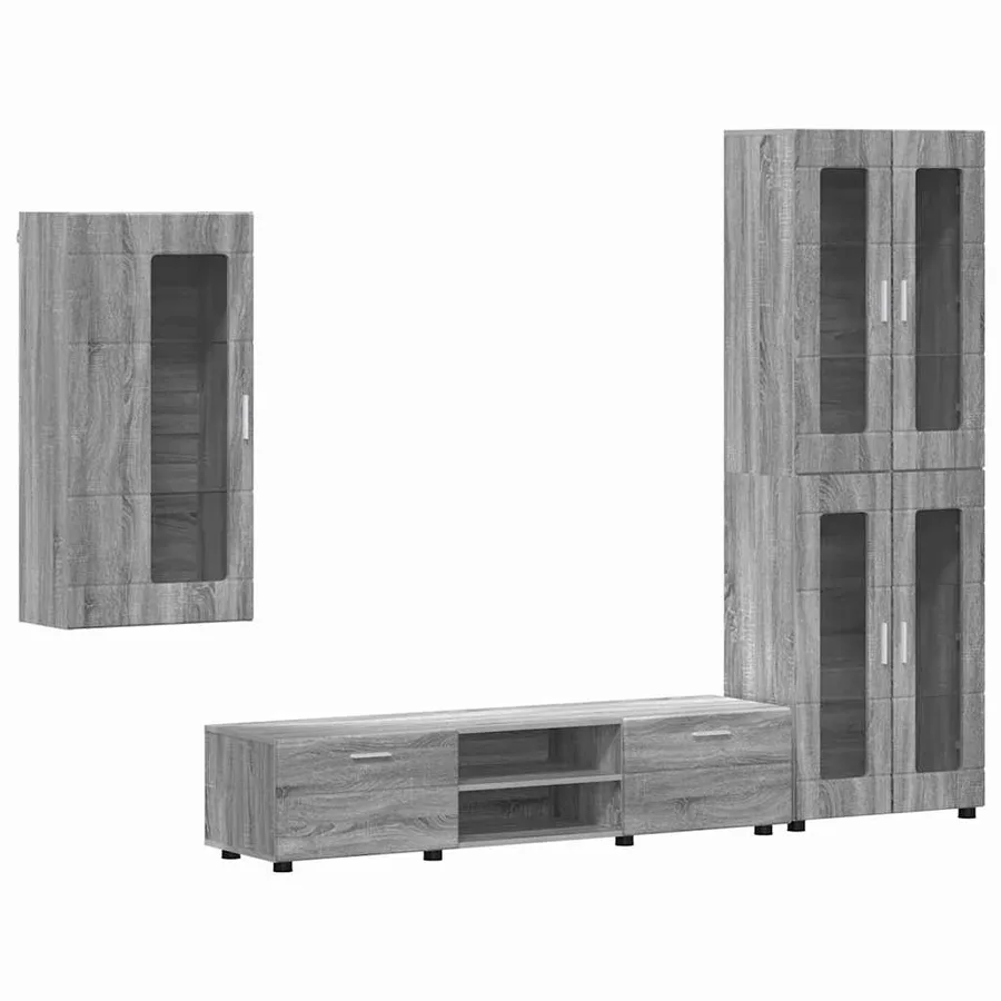 Ensemble meuble TV FLORIN 3 pcs Gris Sonoma Bois d'ingénierie - 2