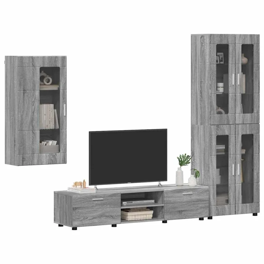 Ensemble meuble TV FLORIN 3 pcs Gris Sonoma Bois d'ingénierie - 3