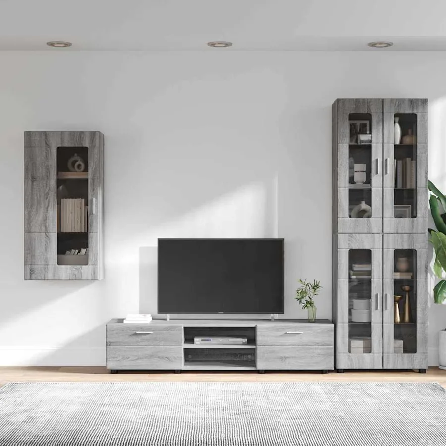 Ensemble meuble TV FLORIN 3 pcs Gris Sonoma Bois d'ingénierie - 4