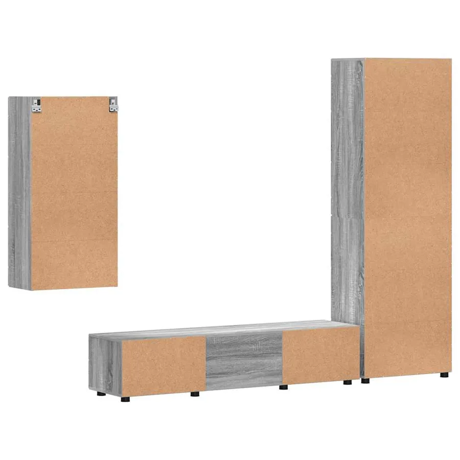 Ensemble meuble TV FLORIN 3 pcs Gris Sonoma Bois d'ingénierie - 8