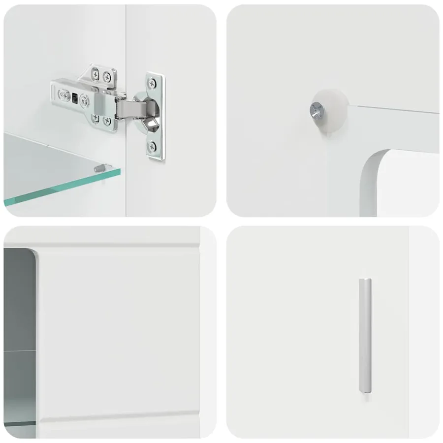 Ensemble meuble TV avec tiroir FLORIN 3 pcs Blanc brillant - 12