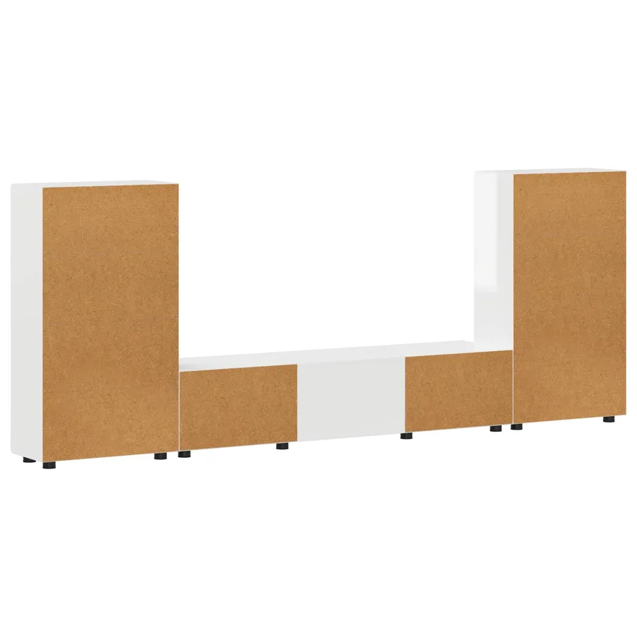 Ensemble meuble TV avec tiroir FLORIN 3 pcs Blanc brillant - 8