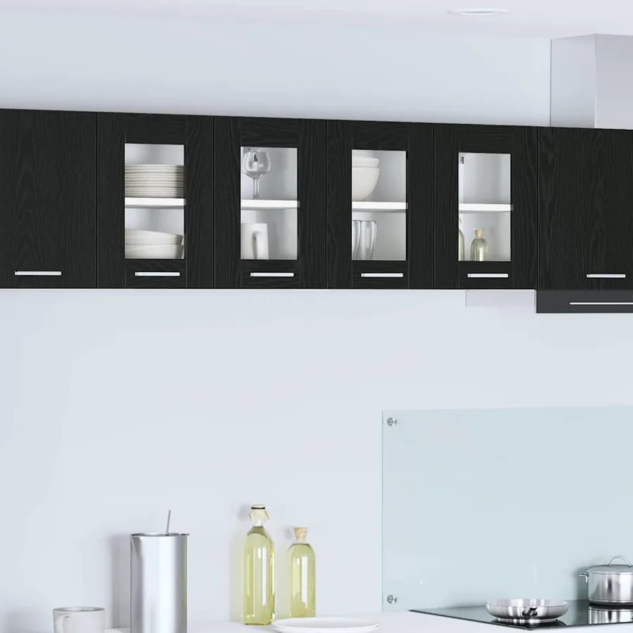 Armoire suspendue avec porte 2 pcs Chêne noir 60 x 31 x 40 cm