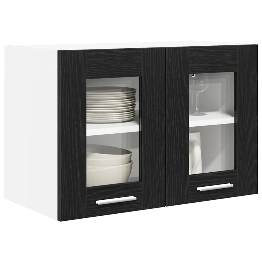 Armoire suspendue avec porte 2 pcs Chêne noir 60 x 31 x 40 cm - 3