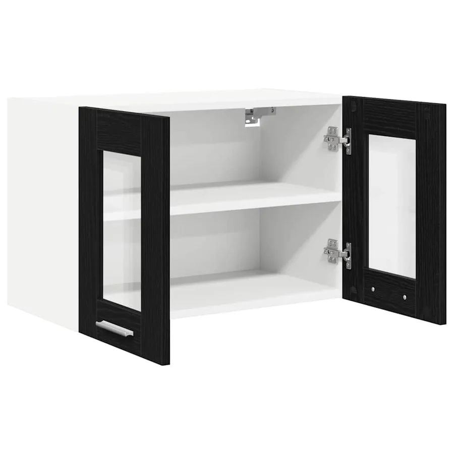 Armoire suspendue avec porte 2 pcs Chêne noir 60 x 31 x 40 cm - 6