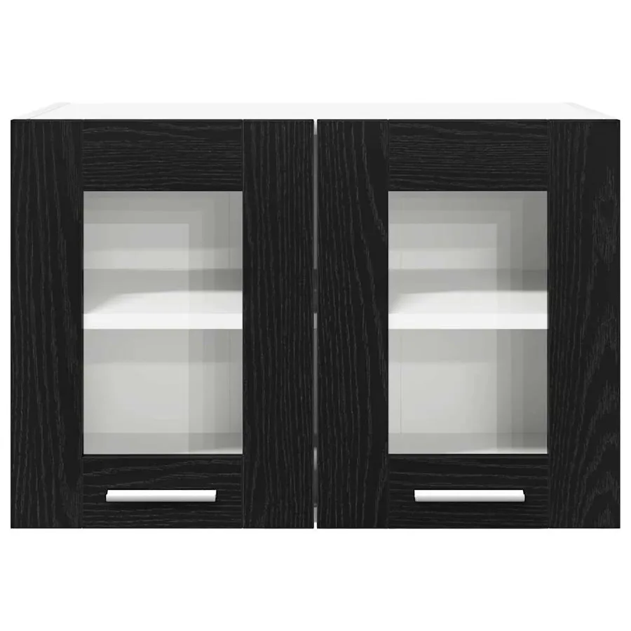 Armoire suspendue avec porte 2 pcs Chêne noir 60 x 31 x 40 cm - 7
