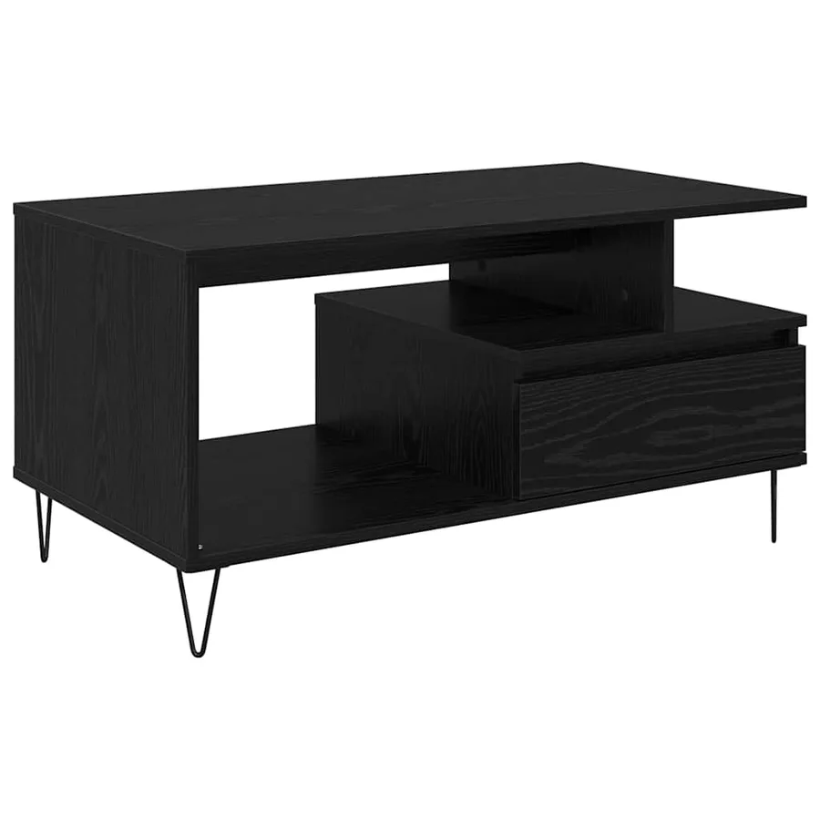 Table basse Chêne noir 90 x 49 x 45 cm Bois d'ingénierie - 2