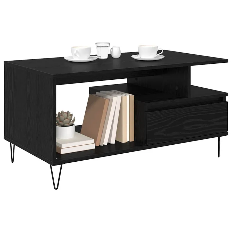 Table basse Chêne noir 90 x 49 x 45 cm Bois d'ingénierie - 3